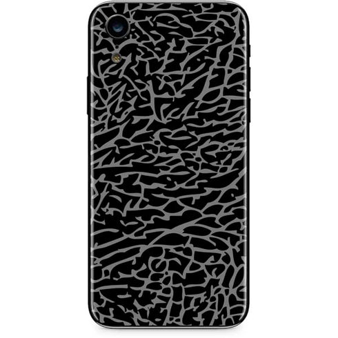 Elephant Print Black iPhone XR Skin