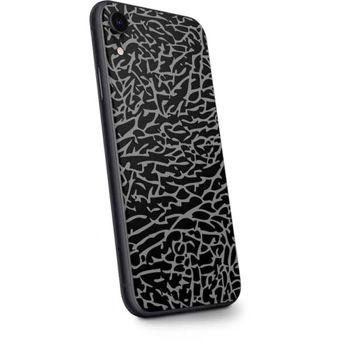 Elephant Print Black iPhone XR Skin