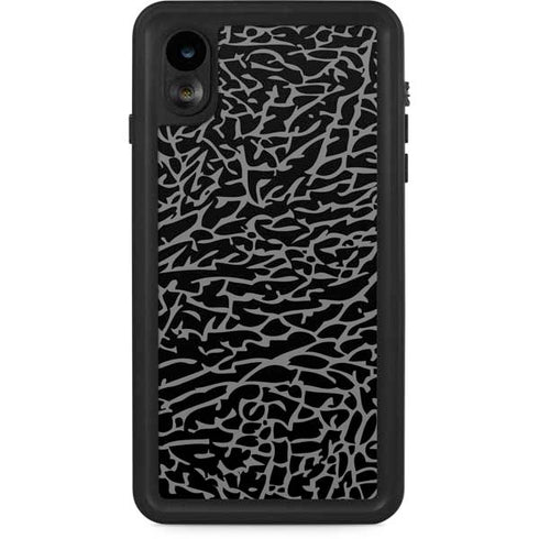Elephant Print Black iPhone XR Waterproof Case