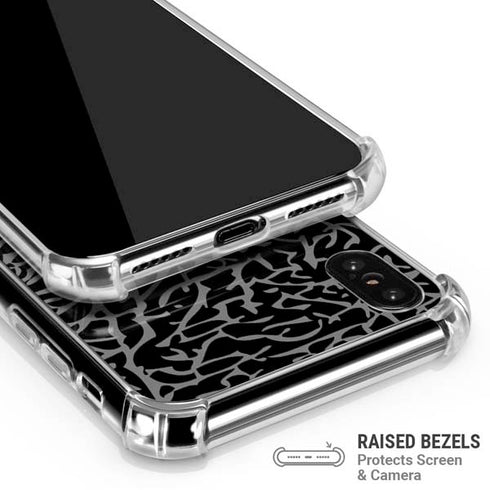 Elephant Print Black iPhone XS Max Clear Case