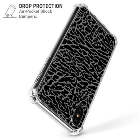 Elephant Print Black iPhone XS Max Clear Case