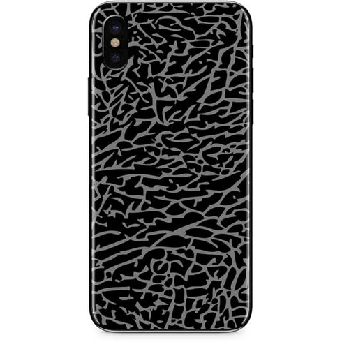 Elephant Print Black iPhone XS Max Skin