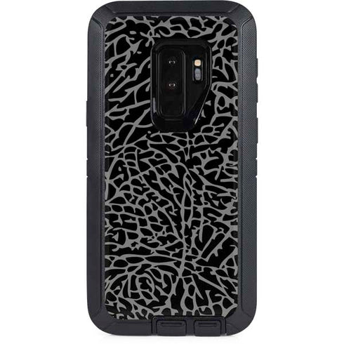 Elephant Print Black Otterbox Defender Galaxy Skin
