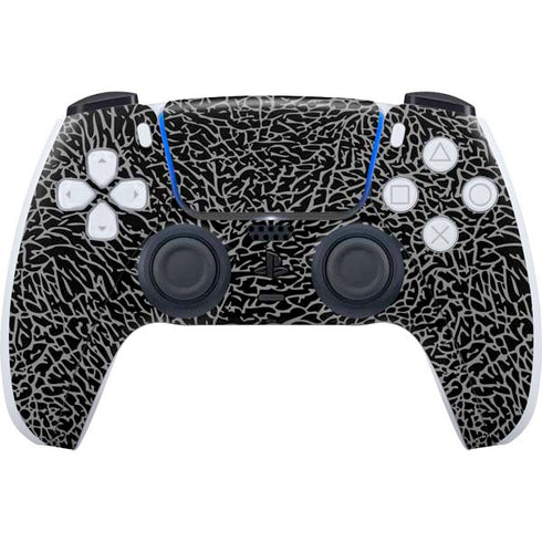 Elephant Print Black PS5 Controller Skin