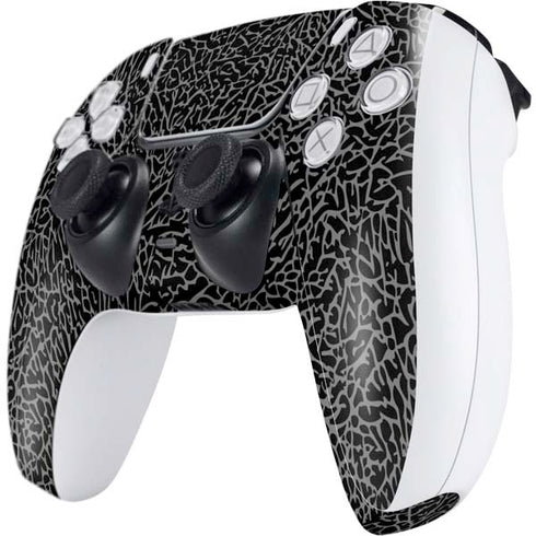 Elephant Print Black PS5 Controller Skin