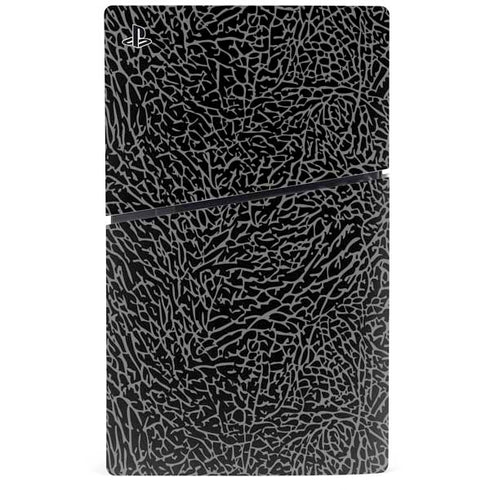 Elephant Print Black PS5 Slim Digital Edition Console Skin