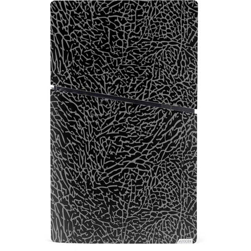 Elephant Print Black PS5 Slim Digital Edition Console Skin