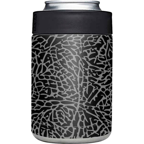 Elephant Print Black Yeti Colster Can Insulator Skin