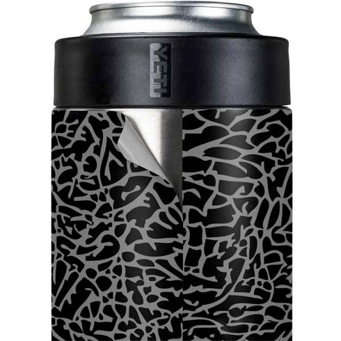 Elephant Print Black Yeti Colster Can Insulator Skin