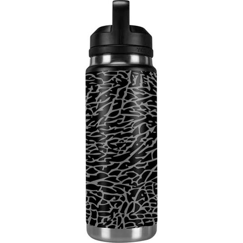 Elephant Print Black YETI Rambler 26oz Bottle Skin