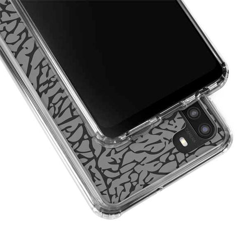 Elephant Print Grey Galaxy A21 Clear Case