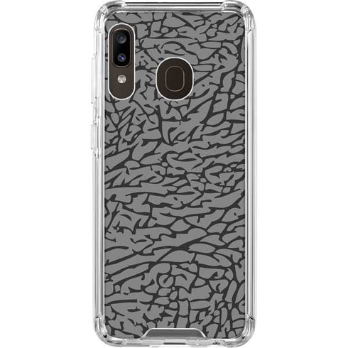 Elephant Print Grey Galaxy A30 Clear Case
