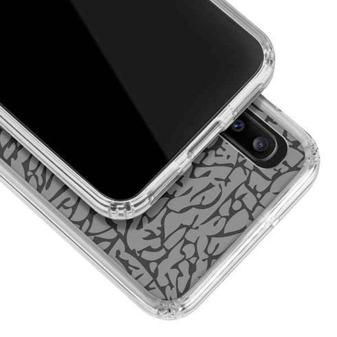 Elephant Print Grey Galaxy A30 Clear Case
