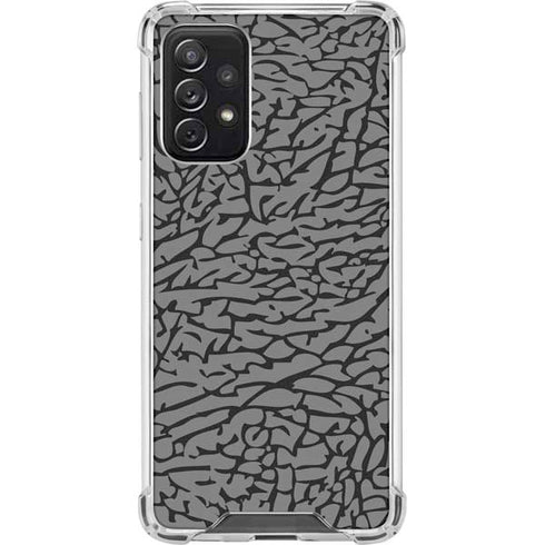Elephant Print Grey Galaxy A72 5G Clear Case