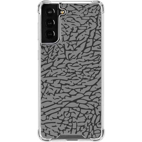 Elephant Print Grey Galaxy S21 FE Clear Case