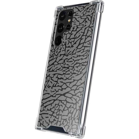 Elephant Print Grey Galaxy S22 Ultra Clear Case
