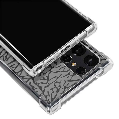 Elephant Print Grey Galaxy S22 Ultra Clear Case