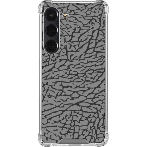Elephant Print Grey Galaxy S23 Clear Case