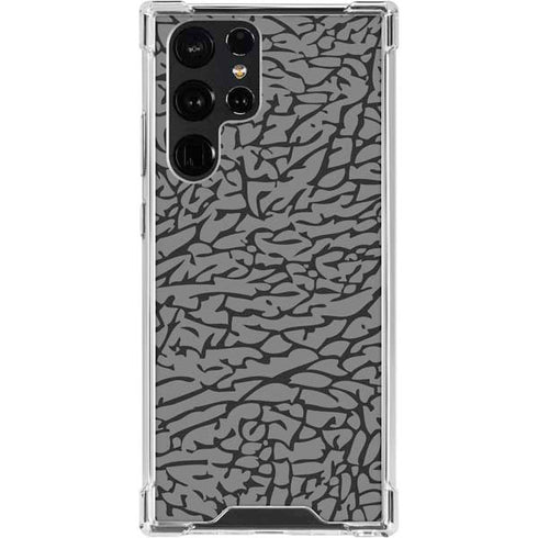 Elephant Print Grey Galaxy S24 Ultra Clear Case