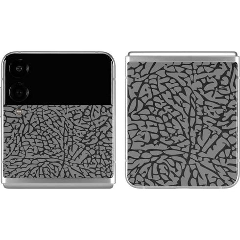 Elephant Print Grey Galaxy Z Flip4 5G Skin