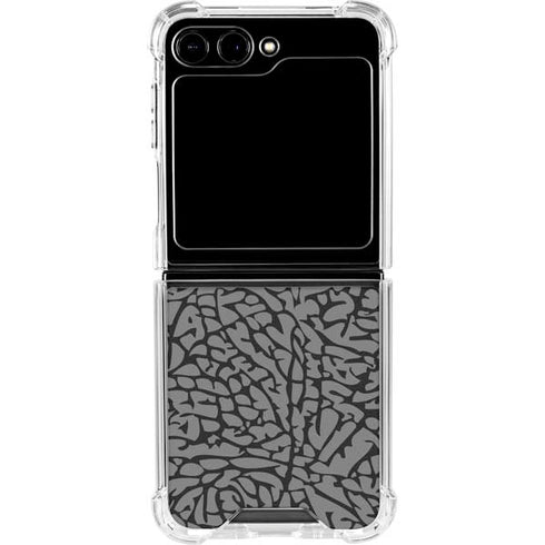 Elephant Print Grey Galaxy Z Flip5 5G Clear Case