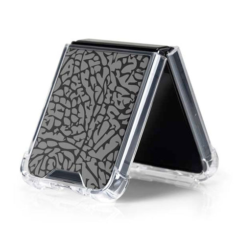 Elephant Print Grey Galaxy Z Flip5 5G Clear Case