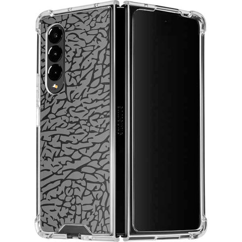 Elephant Print Grey Galaxy Z Fold4 5G Clear Case