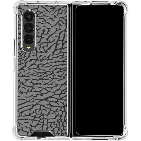 Elephant Print Grey Galaxy Z Fold4 5G Clear Case