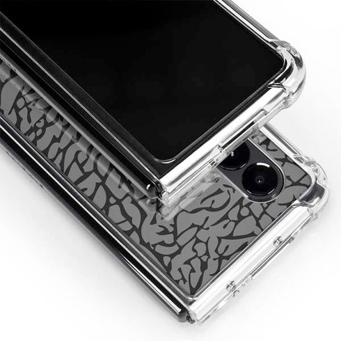 Elephant Print Grey Galaxy Z Fold4 5G Clear Case