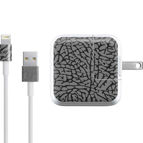 Elephant Print Grey iPad Charger (10W USB) Skin