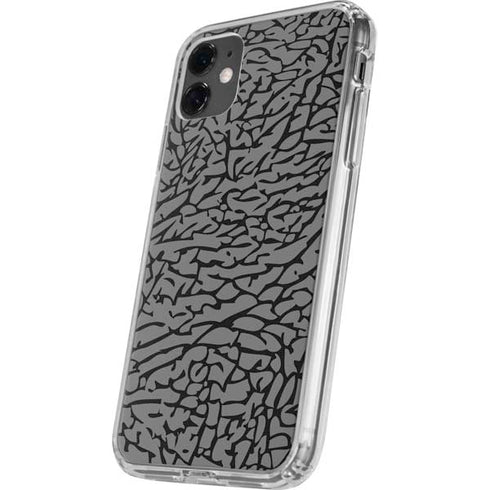 Elephant Print Grey iPhone 11 Clear Case