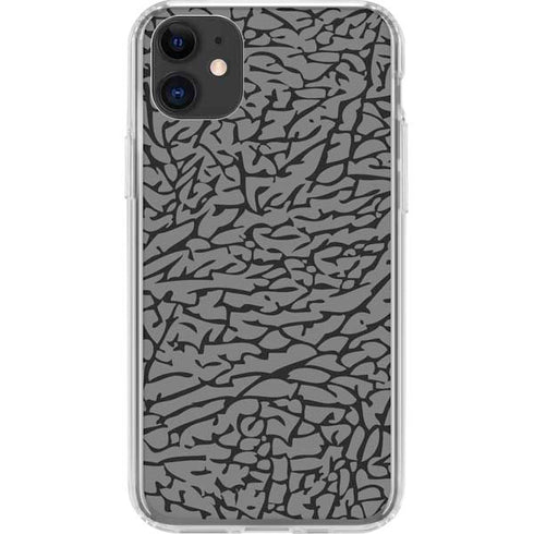 Elephant Print Grey iPhone 11 Clear Case