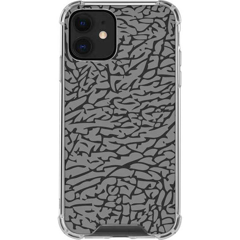 Elephant Print Grey iPhone 12 Clear Case
