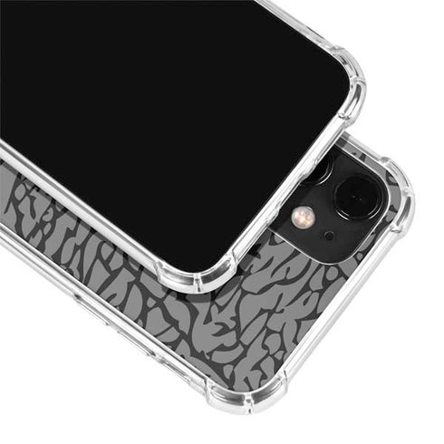 Elephant Print Grey iPhone 12 Clear Case