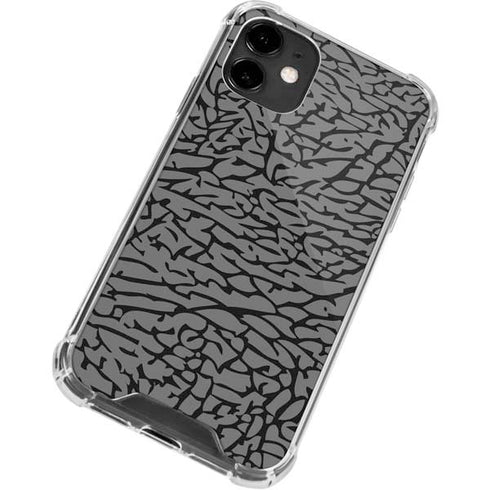 Elephant Print Grey iPhone 12 Clear Case