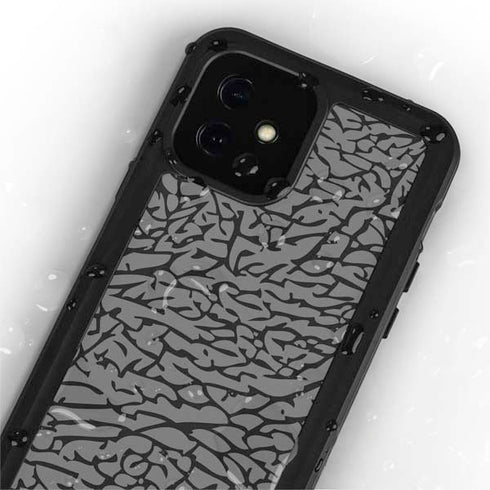 Elephant Print Grey iPhone 12 Mini Waterproof Case