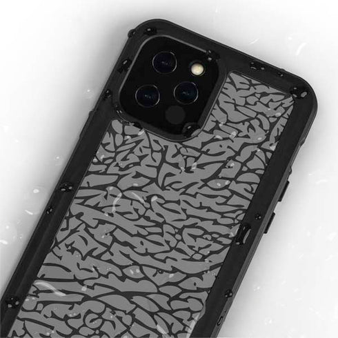 Elephant Print Grey iPhone 12 Pro Waterproof Case