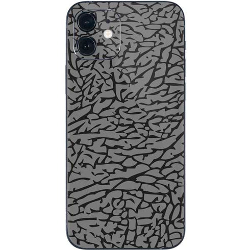 Elephant Print Grey iPhone 12 Skin