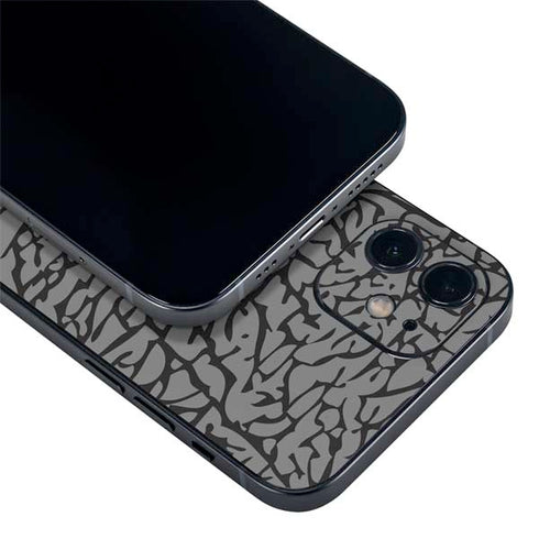 Elephant Print Grey iPhone 12 Skin