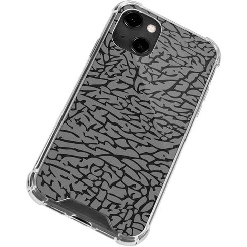 Elephant Print Grey iPhone 13 Clear Case