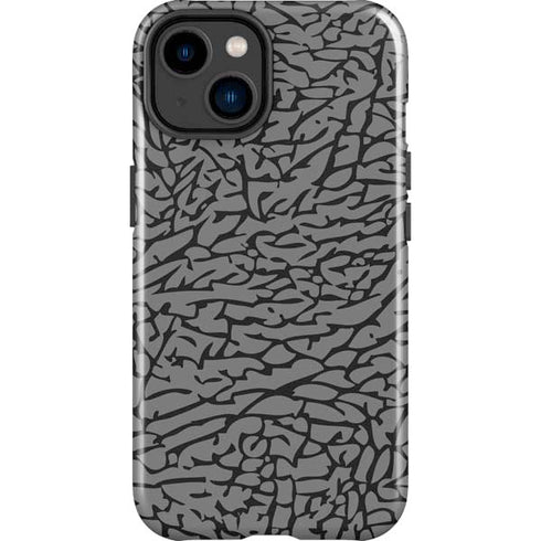 Elephant Print Grey iPhone 15 Plus Impact Case