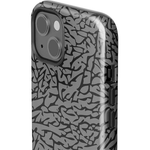 Elephant Print Grey iPhone 15 Plus Impact Case