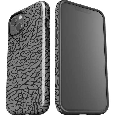 Elephant Print Grey iPhone 15 Plus Impact Case