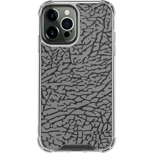 Elephant Print Grey iPhone 14 Pro Max Clear Case