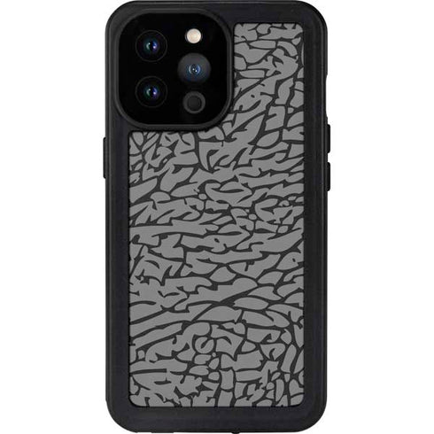 Elephant Print Grey iPhone 14 Pro Max Waterproof Case