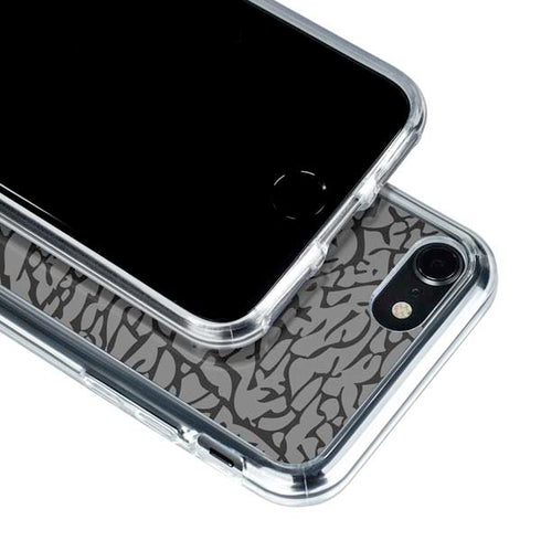 Elephant Print Grey iPhone SE (2nd & 3rd Gen) Clear Case