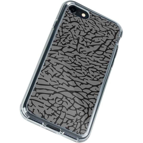 Elephant Print Grey iPhone SE (2nd & 3rd Gen) Clear Case