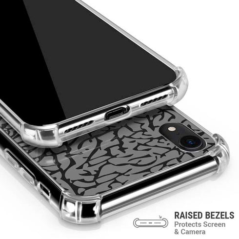Elephant Print Grey iPhone XR Clear Case