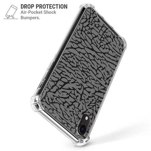 Elephant Print Grey iPhone XR Clear Case