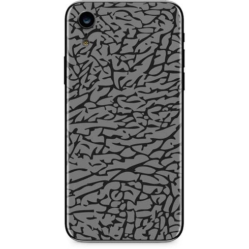 Elephant Print Grey iPhone XR Skin